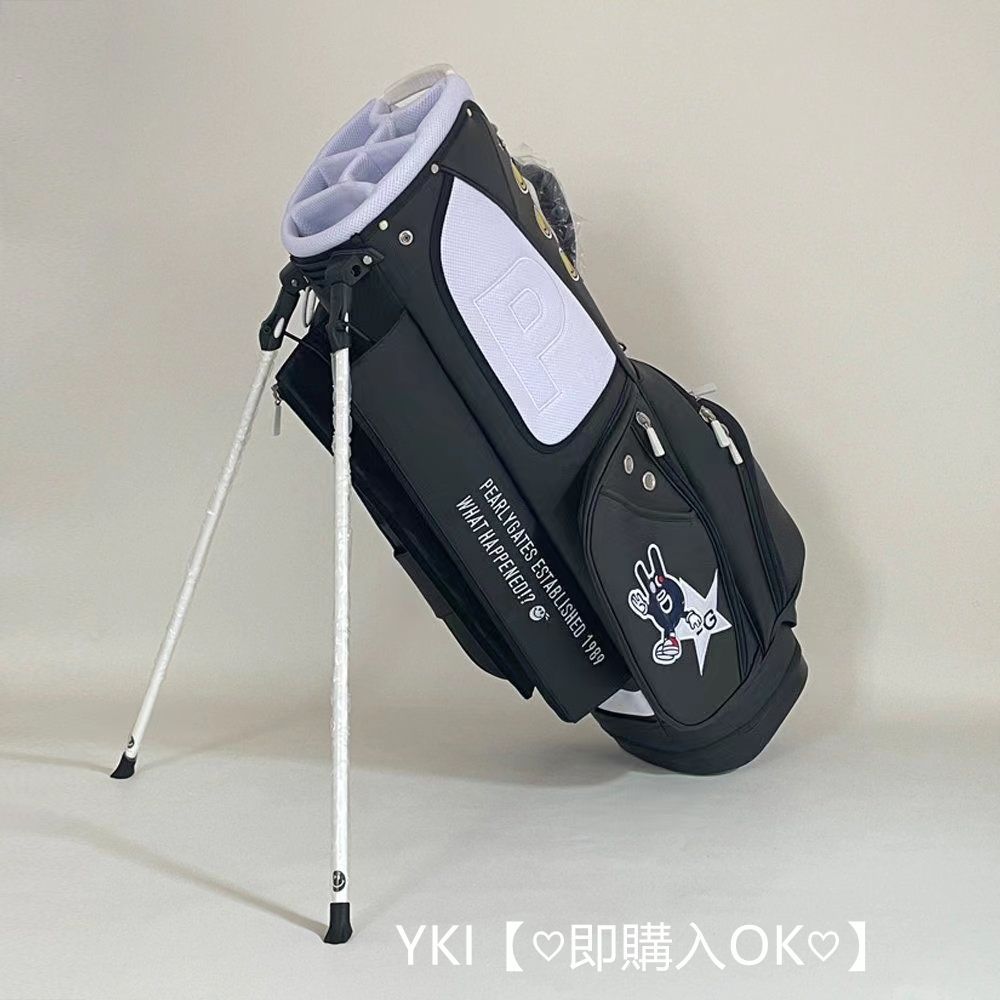 新品】パーリーゲイツ ロゴ入り キャディバッグ 黒 - メルカリ