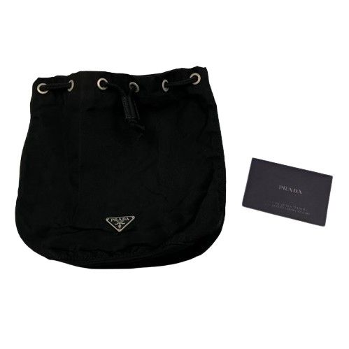 PRADA ブラック ナイロン 巾着ポーチ PRADA/プラダ】テスートナイロン 巾着ポーチ/ハンドバッグ