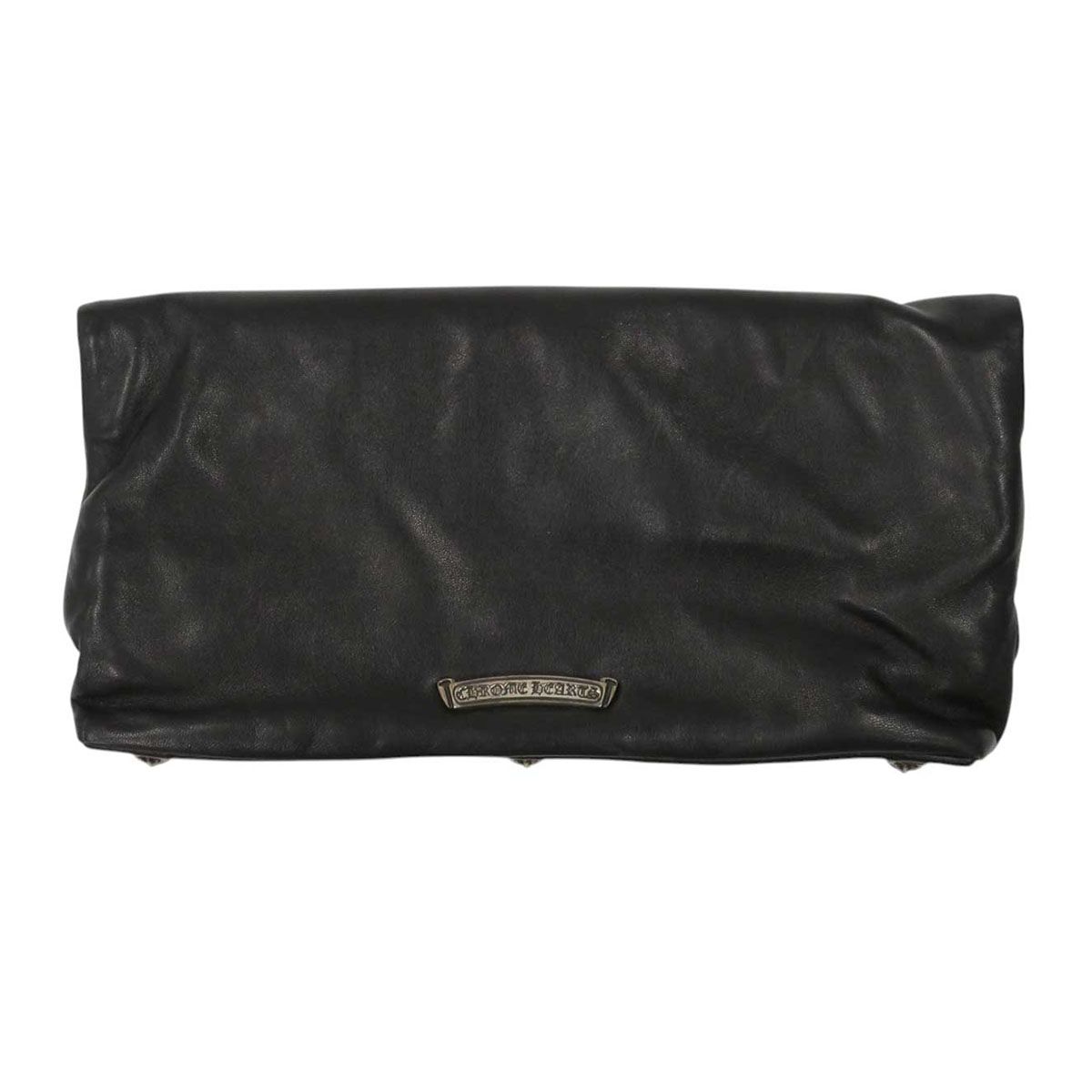 クロムハーツ ピラミッド スタッズ クラッチバッグ レザー SV925 ユニセックス ブラック CHROME HEARTS アパレル 小物