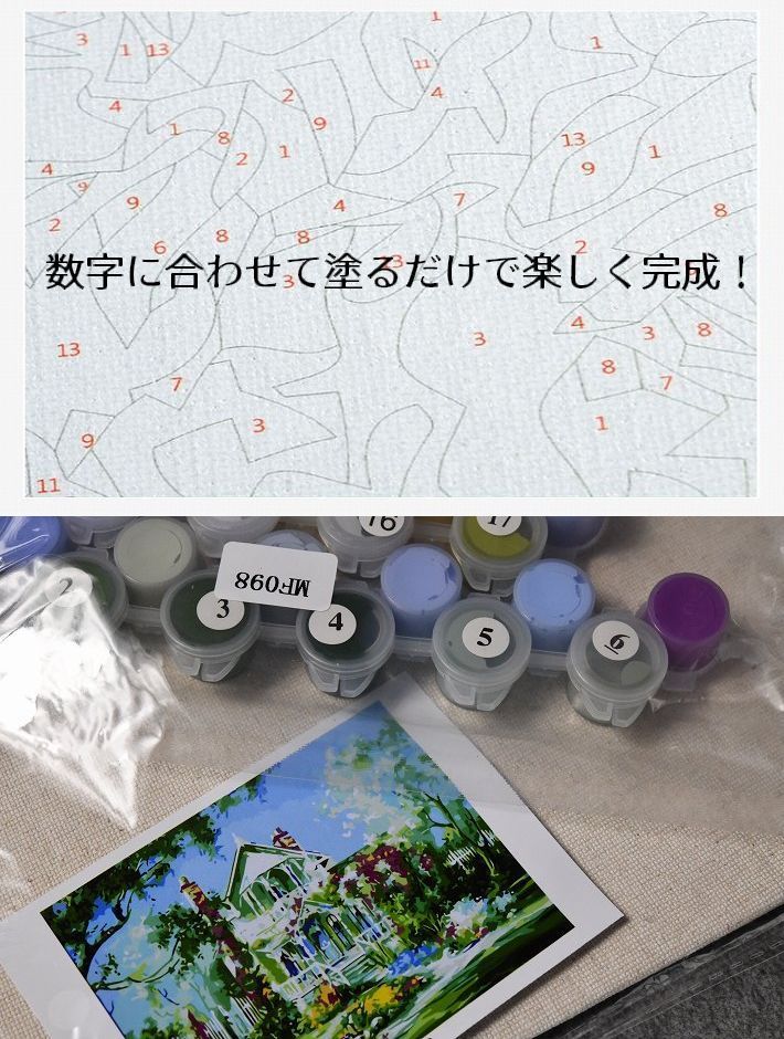 数字油絵 森 Paint by Numbers キノコ、ペイント バイ ナンバーズ キット 大人用 子供 高齢者 数字でペイントキャンバスにアクリル絵の具を描くためのDIYクラフトキット 月 フェニックス, 大人、初心者、子供、学生, 油絵 数字
