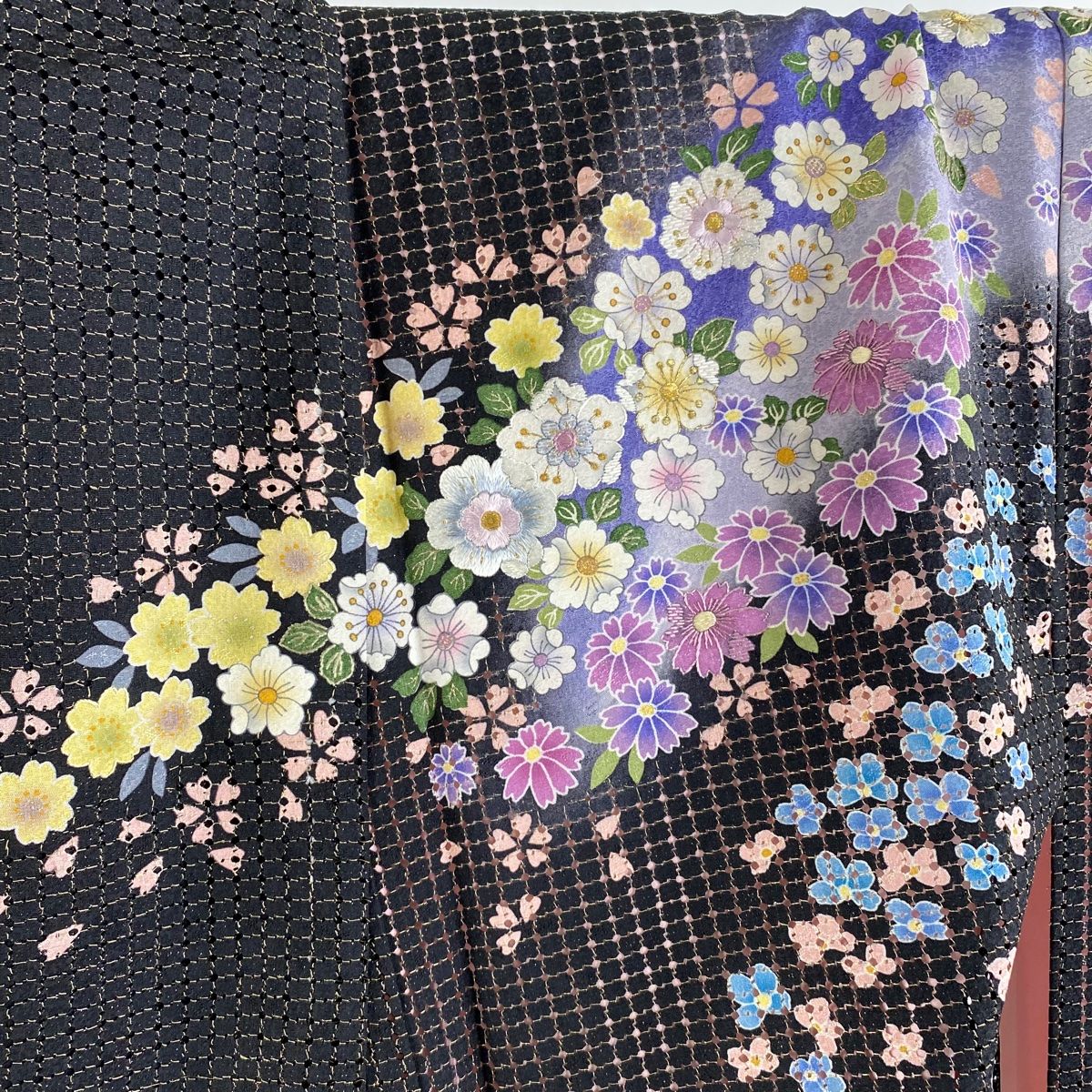 平和屋着物□豪華振袖 絞り 流水草花文 金彩 正絹 逸品 AAAU2131mf 平和屋