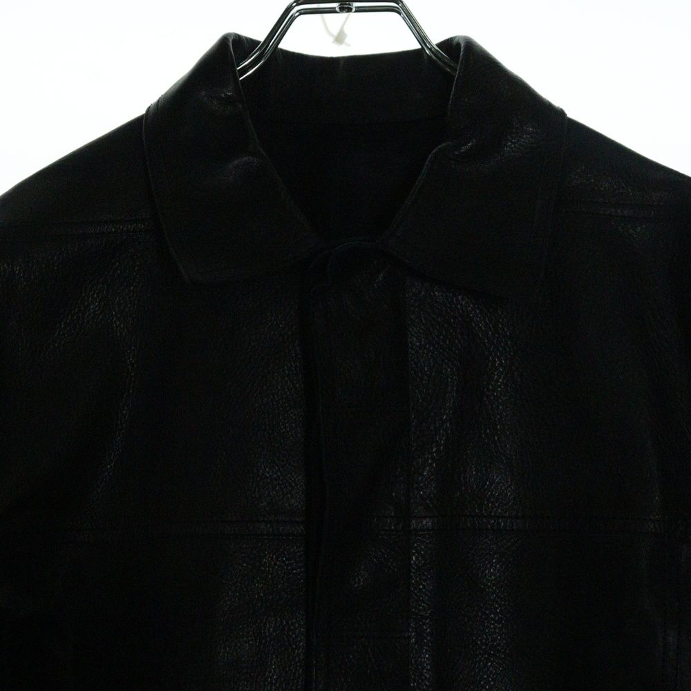 Rick Owens (リックオウエンス) 13SS WORK JACKET ボタンフライ レザー 