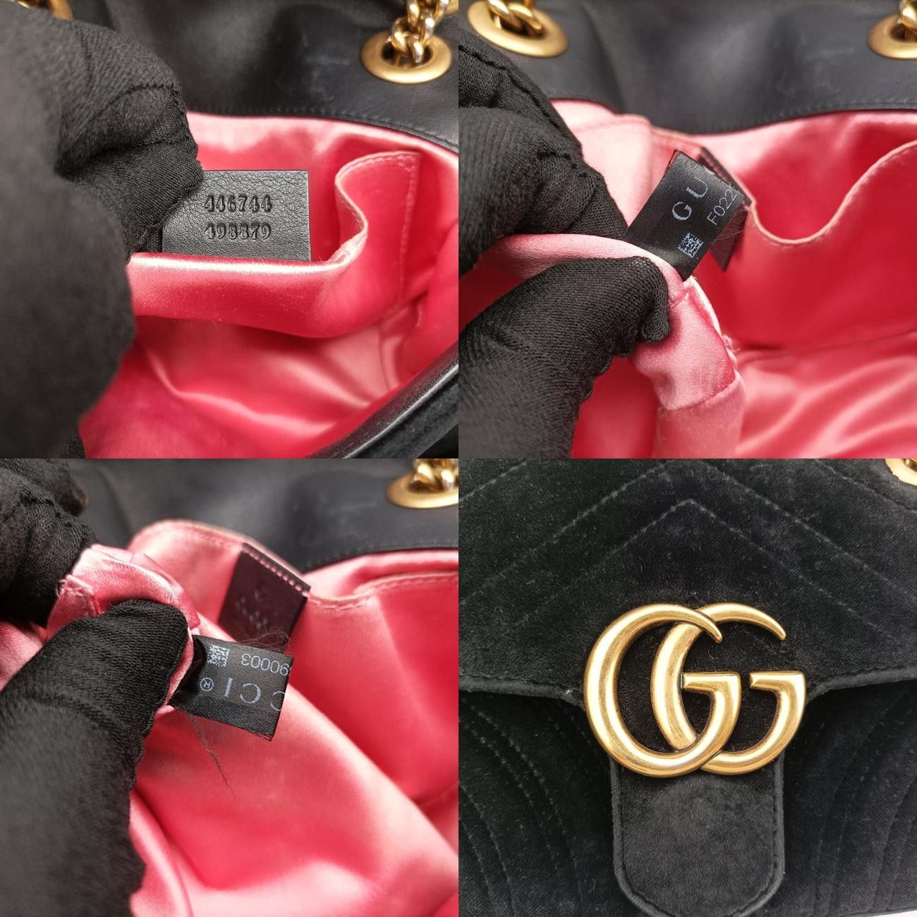 グッチGucciGGマーモントブラックベロア446744F022390003
