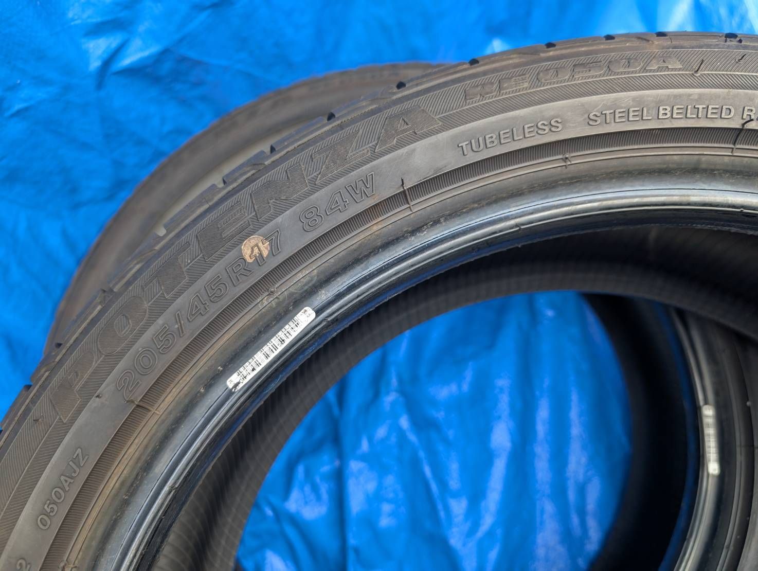【バリ溝】ブリヂストン ポテンザ RE050A 205/45R17 9分山程度 4本セット 2018年製造 ミニクーパー CR-Z ノート ロードスター プジョー 207 Bridgestone Potenza RE050A 205⁄45R17 84W