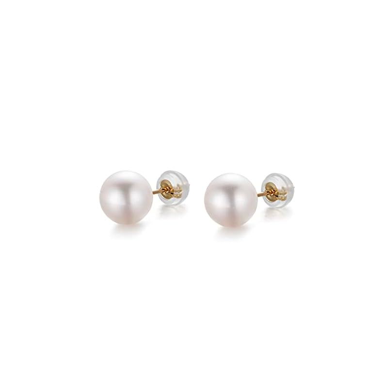 KOKO PEARL JEWELRY 日本製 アコヤ真珠 ピアス 5.0mm-5.4mm 真珠 パール レディース 本真珠 18金 ホワイト カジュアル 普段使い supe18k-50