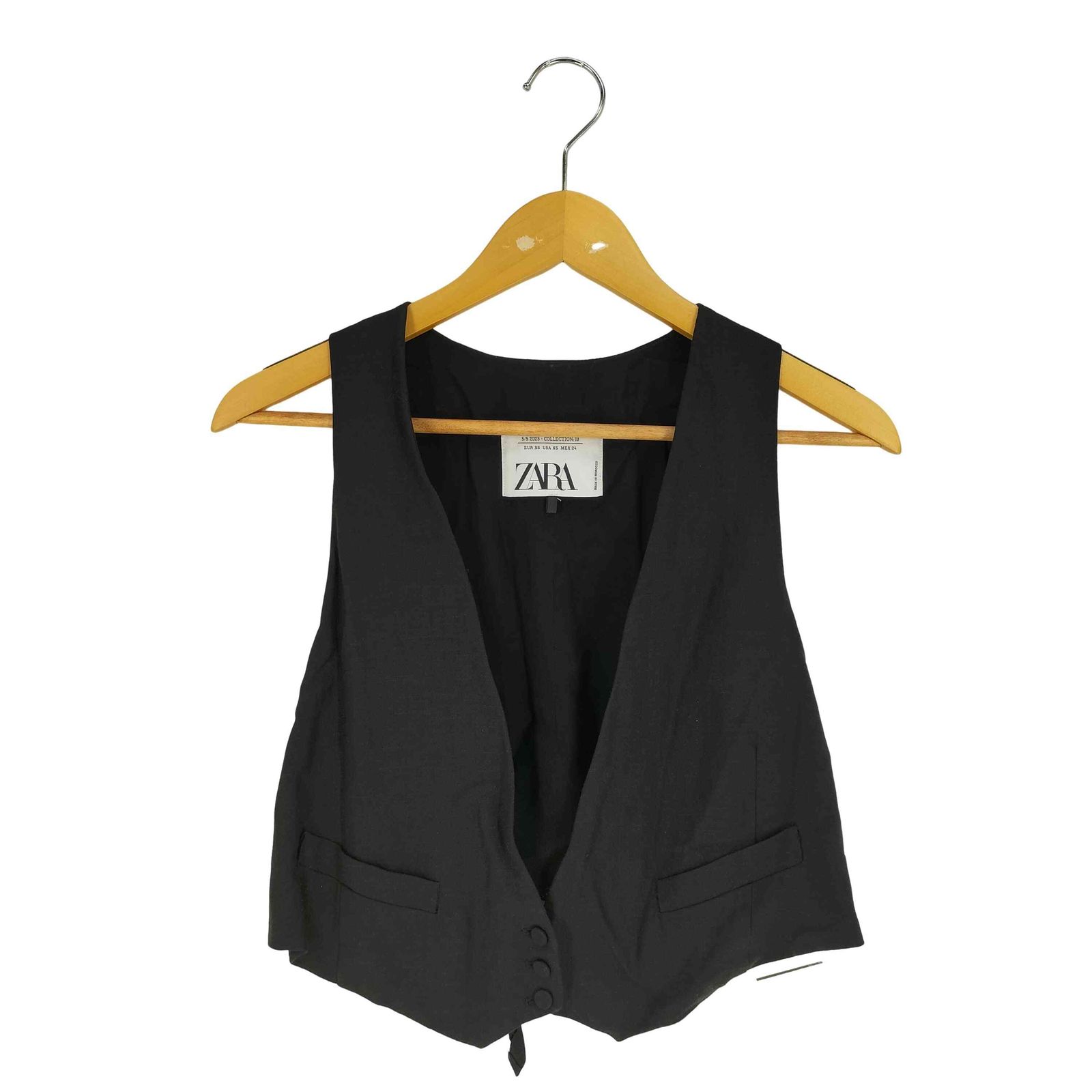 ザラ ZARA 裏地花柄 クロップド ベスト レディース import：XS