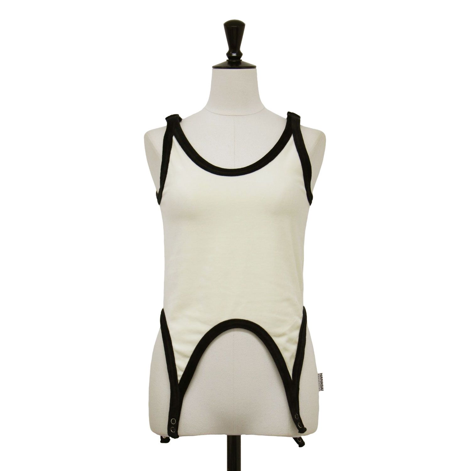 JANE SMITH ジェーンスミス タンクトップ オフホワイト ブラック 白黒 サイズ 38 M | コットン ベロア 3WAY タンクトップ | COTTON VELOUR UP AND DOWN TANK TOP | 日本製 レディース