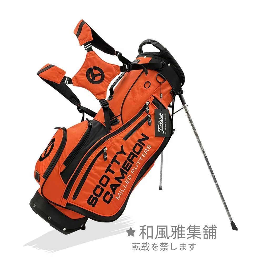 超美品☆タイトリストSCOTTY CAMERON柄 キャディバッグ オレンジ