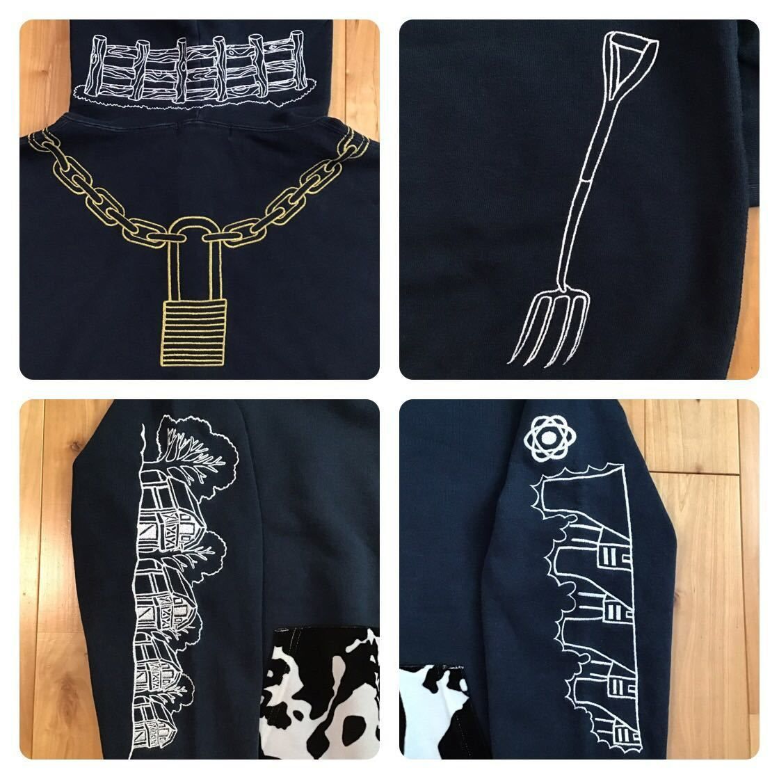 ホルスタイン パーカー Mサイズ navy Holstein full zip hoodie a