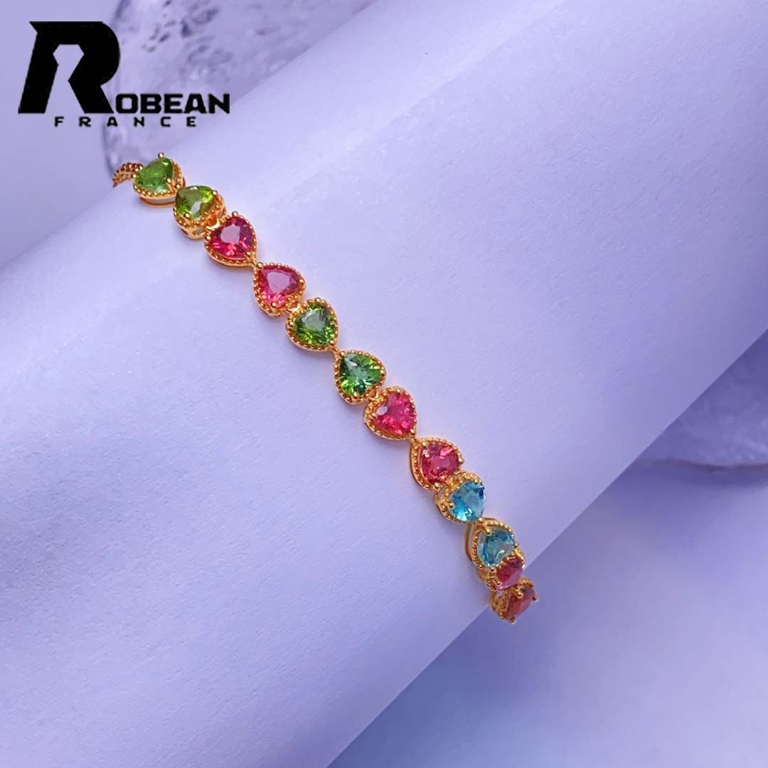 11.22g 天然無処理 トルマリン デザイン ブレスレット k18