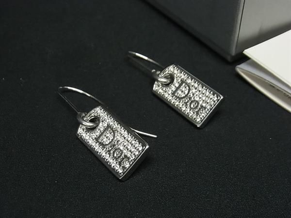 DIOR ディオール ラインストーン ピアス アクセサリー レディース シルバー系 FM2861