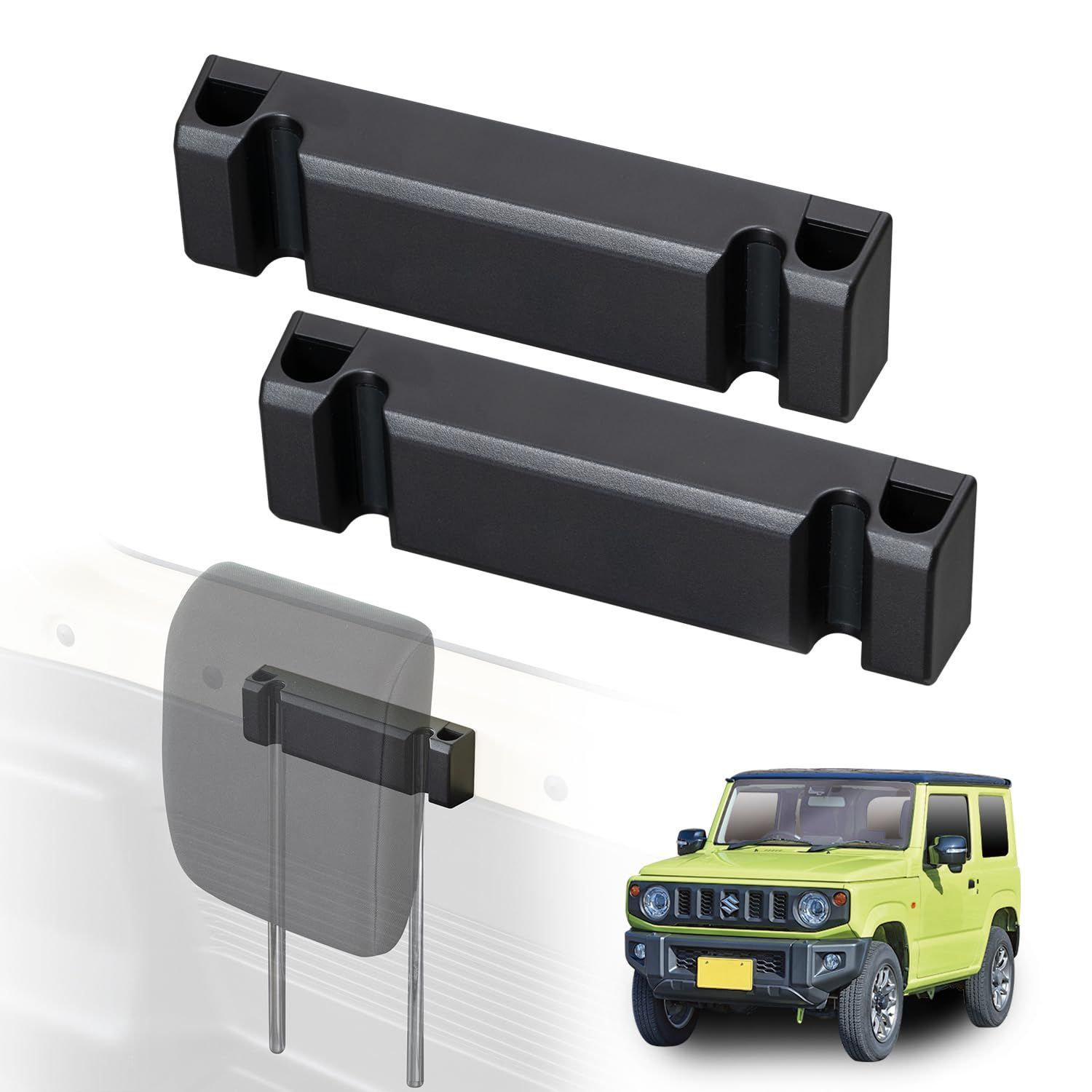 セイワ(SEIWA) 車種用品 スズキ ジムニー u0026 シエラ(JB64 / JB74) マグネットヘッドレストホルダー 2個入 IMP298 マグネット取り付け マグネット収納 ヘッドレスト ホルダー 後部座席/運転席/助手