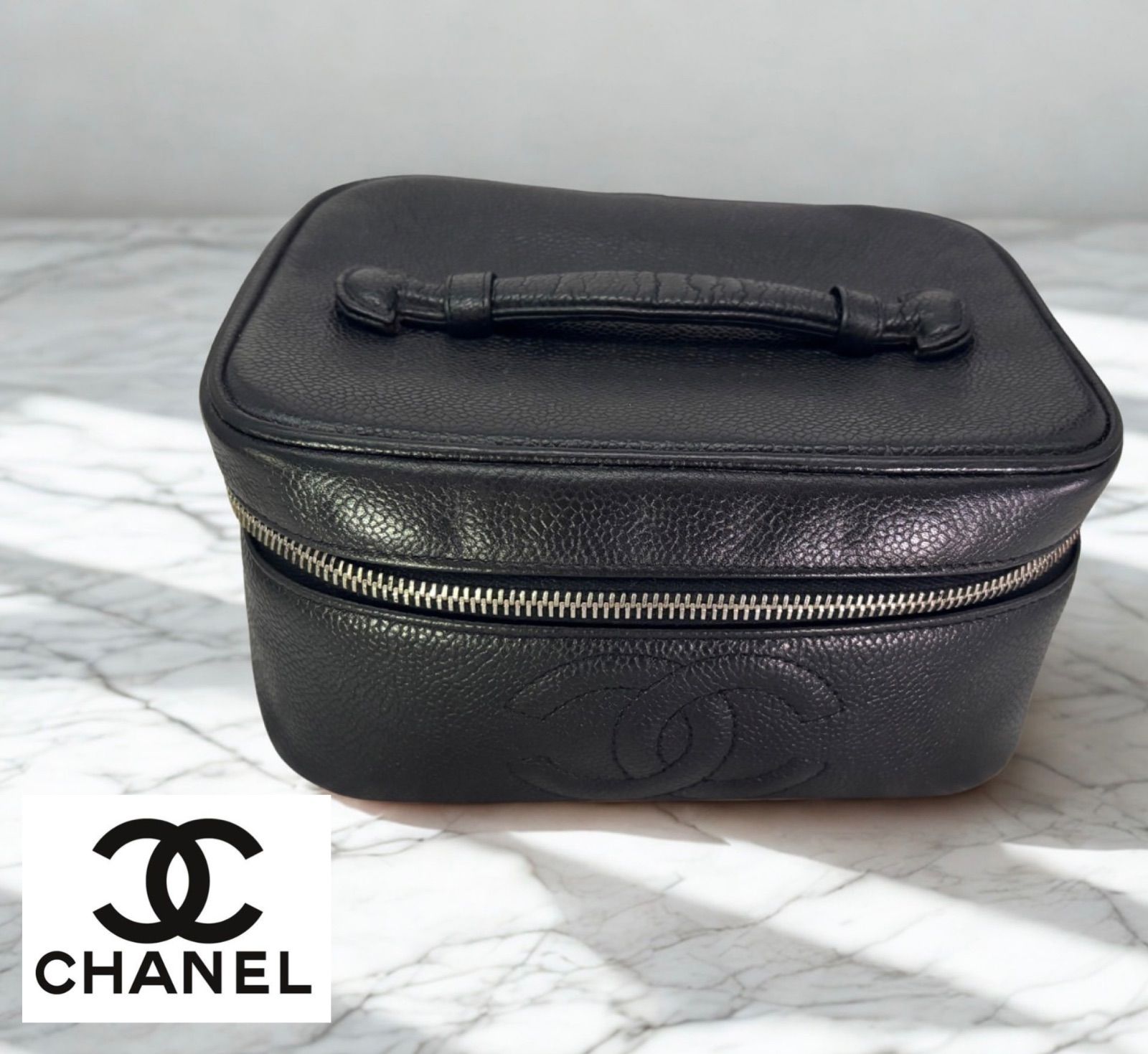 CHANEL バニティ キャビアスキン ポーチ　美品 美品 CHANEL シャネル バニティポーチ キャビアスキン キャビア