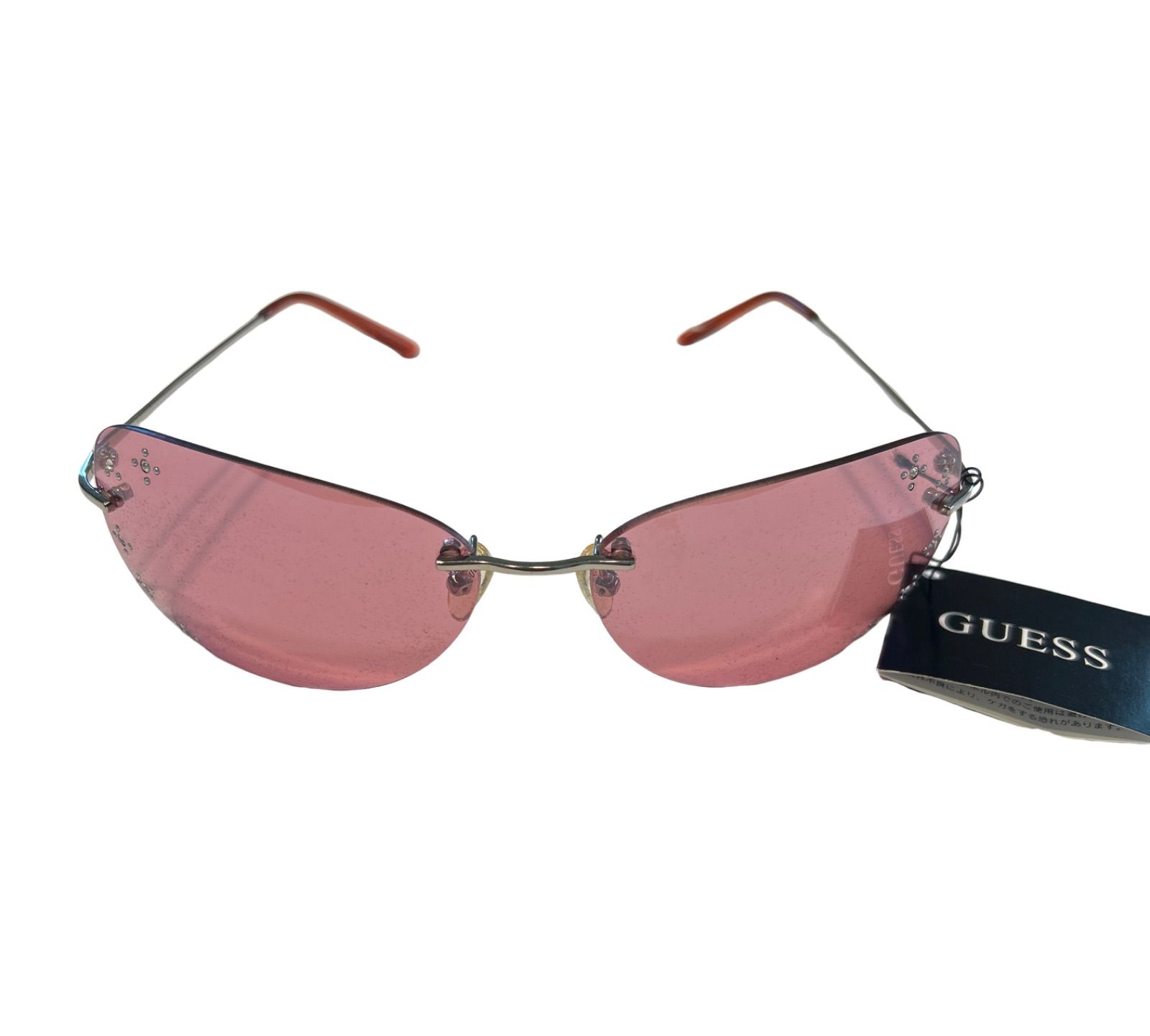 【美品】GUESS GF0302 サングラス Guess Oversized Designer Sunglasses Black Crystal and Gold