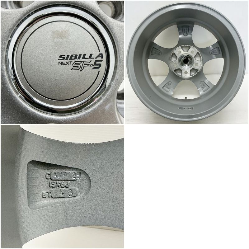 SIBILLA NEXT W5 中古16インチホイール 4本セット 美品 超バリ溝】トピー シビラ ネクスト W5 16in 6.5J +53