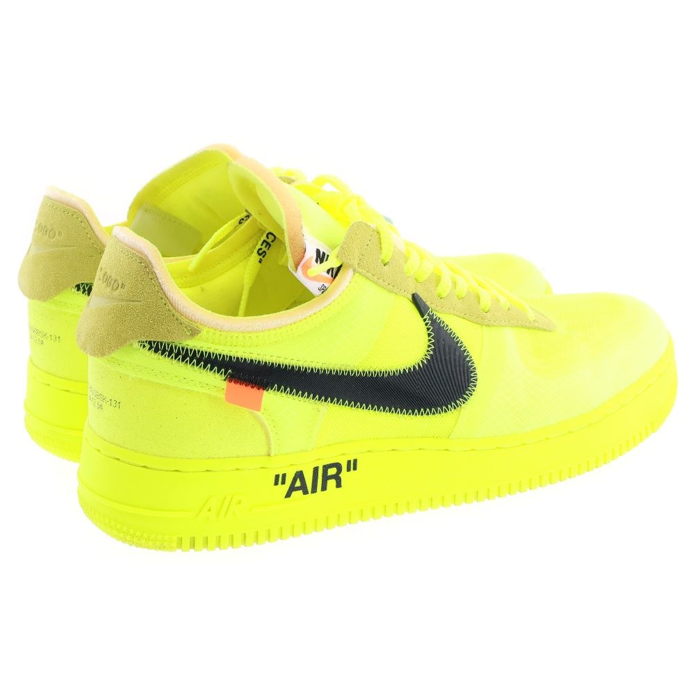 NIKE (ナイキ) × OFF-WHITE THE 10 AIR FORCE 1 LOW VOLT オフホワイト エアフォースワン  ローカットスニーカー ボルト イエロー US11/29cm AO4606-700