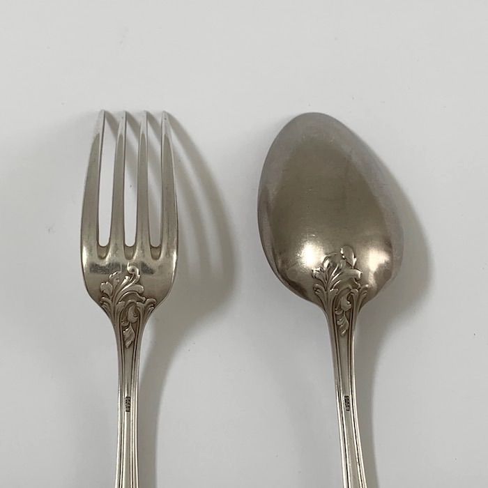 ディナースプーン＆フォークセット【アンティーク】シルバープレート  