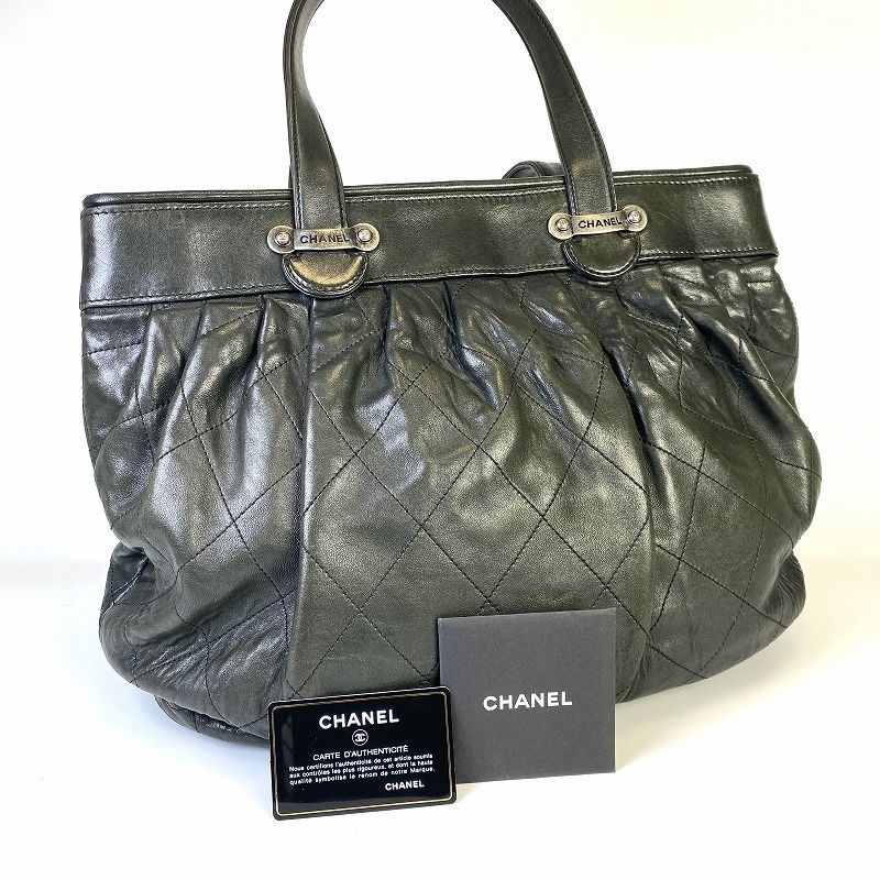 商品一覧CHANEL シャネル ワイルドステッチ トート グリーン A-1167