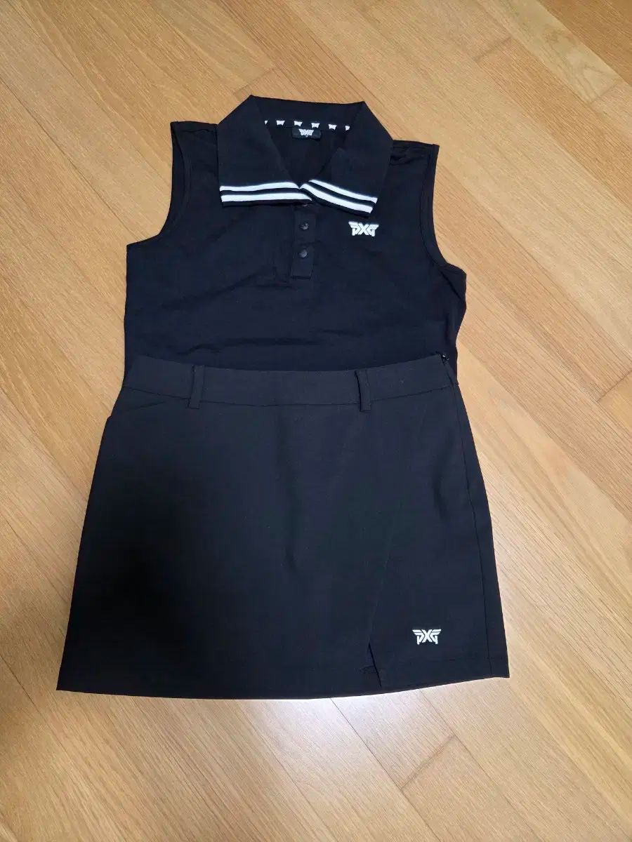PXG ゴルフ ウェア レディースノースリーブTシャツ スカート2点セット