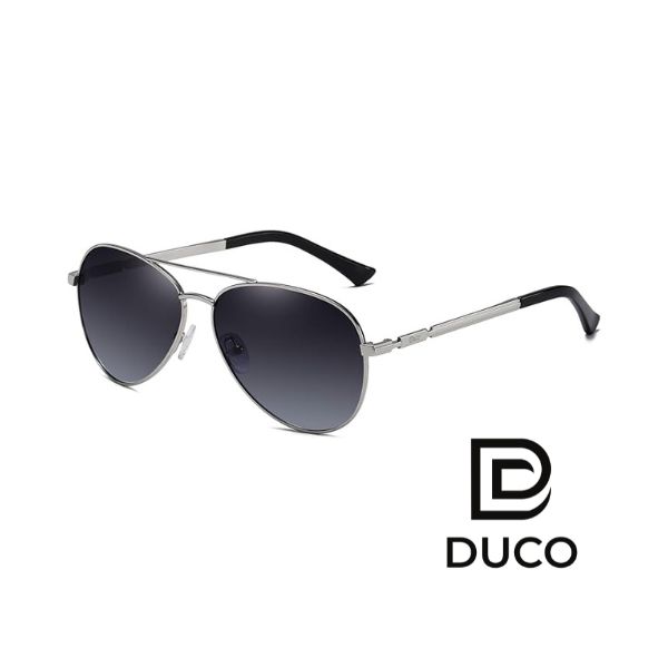 【正規代理店】[DUCO] サングラス メンズ ガンメタルフレーム グレーレンズ 偏光 UV100%カット アビエーター ティアドロップ 釣り 運転 3025K