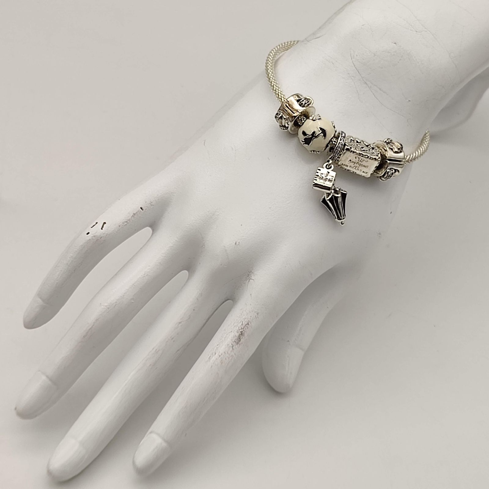 美品】PANDORA パンドラ チャームブレスレット シルバー925 メリー 