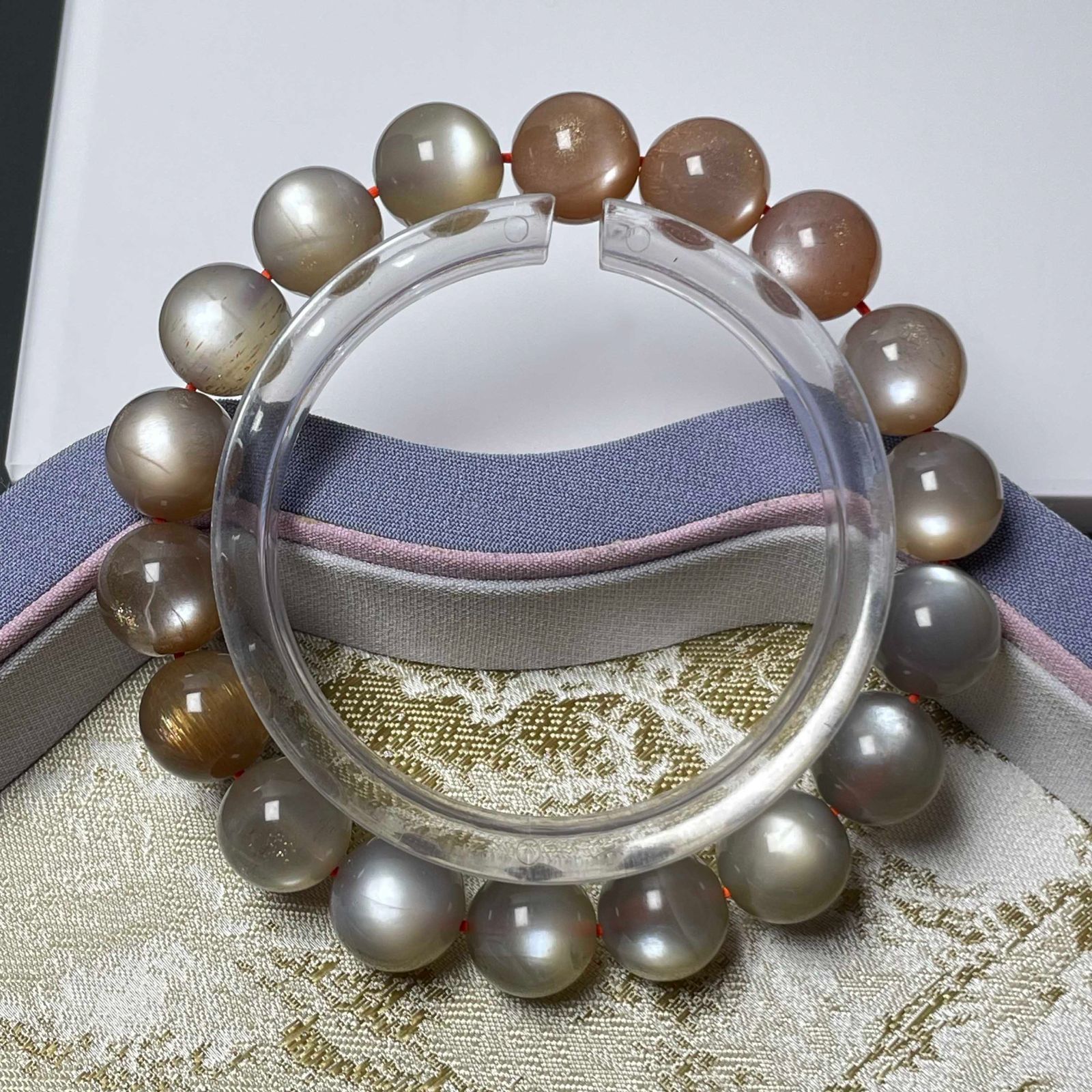 パワーストーンブレスレット アベンチュリン大小MIX 15cm 天然石 天然石ブレスレット⁄グリーンアベンチュリン（砂金水晶⁄砂金石英