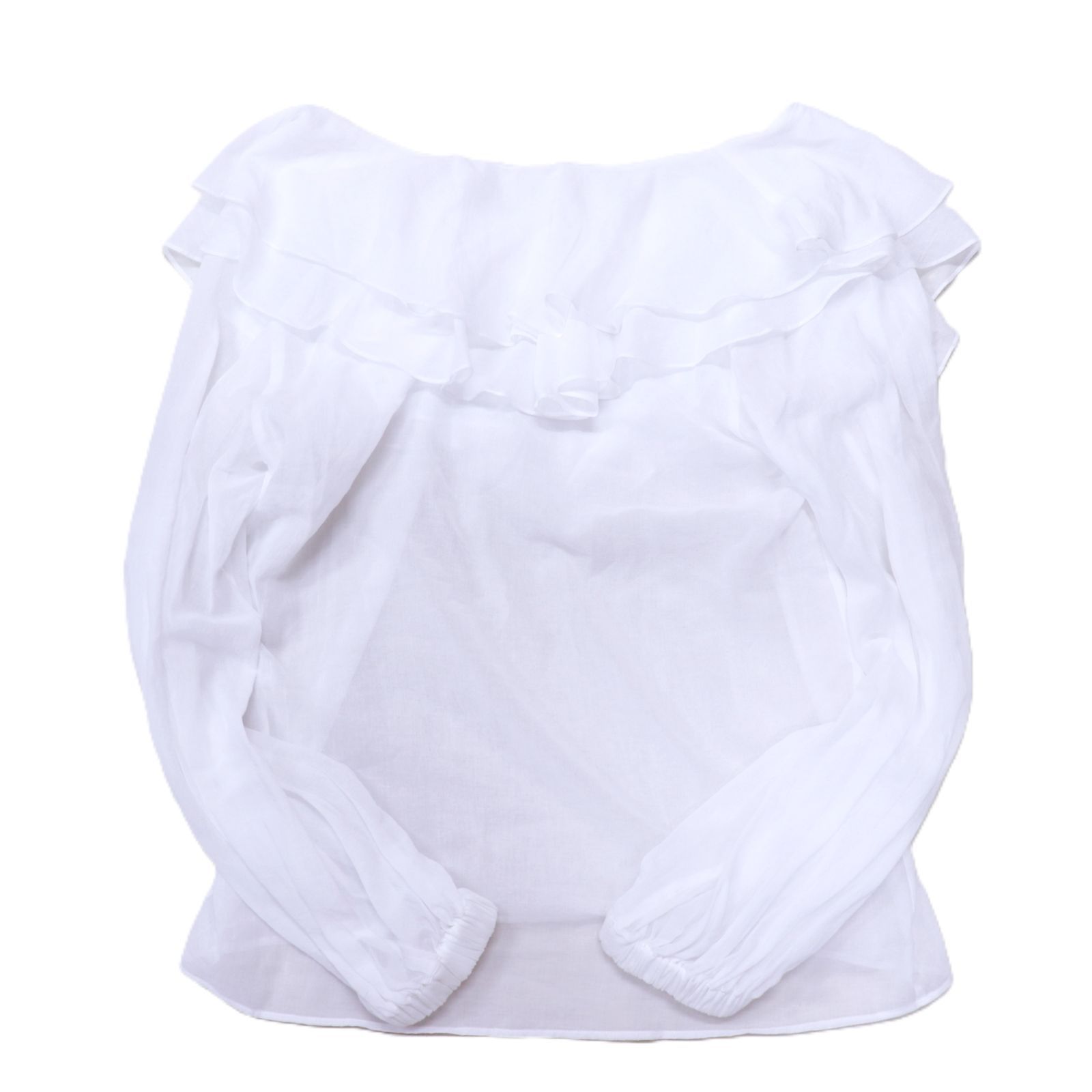 Whim Gazette ウィムガゼット 2WAYフリルブラウス F コットン WHT/白 