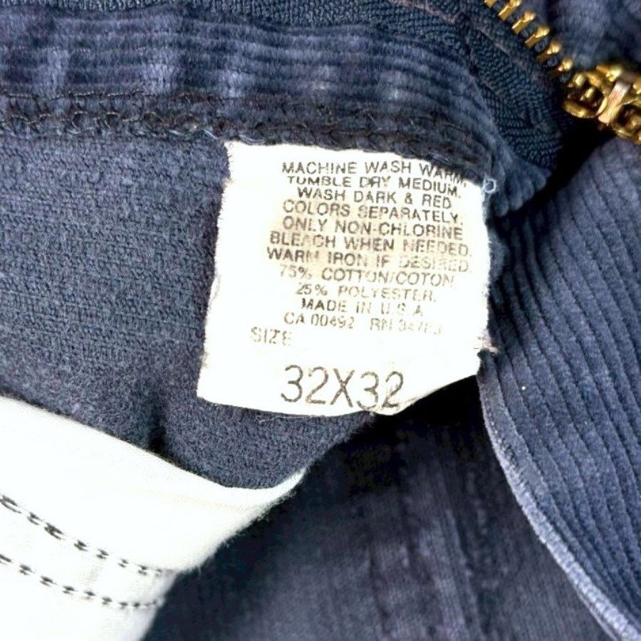 70s80s90sUSA製リーLeeコーデュロイパンツ細畝パンツ紺ネイビー