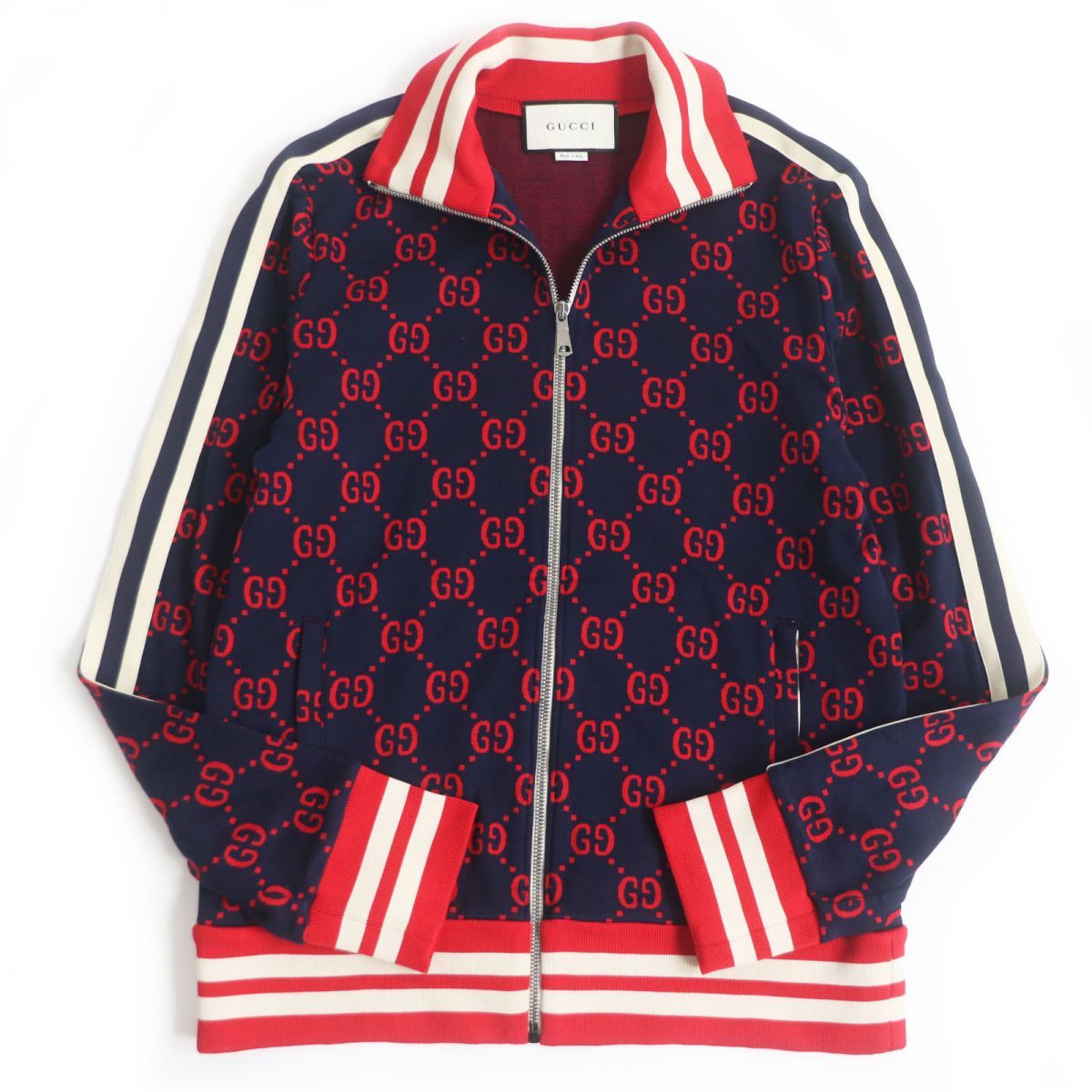 美品□18SS GUCCI/グッチ 496919/496920 GGジャガード サイドライン 