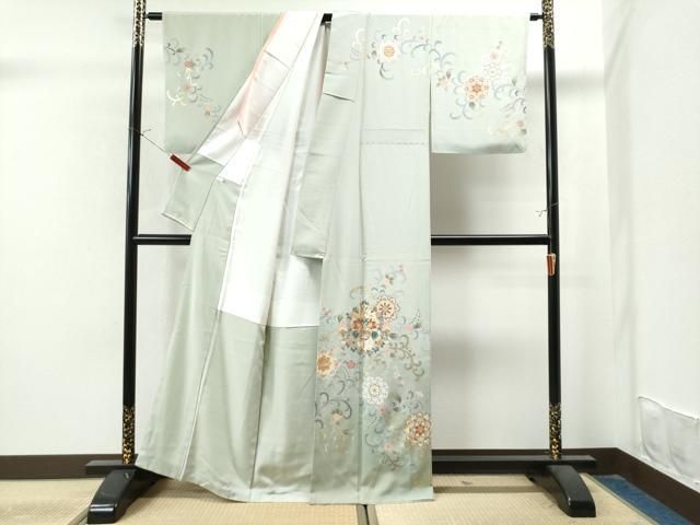 平和屋着物○訪問着 作家物 駒刺繍 正倉院花唐草文 暈し染め 金銀彩