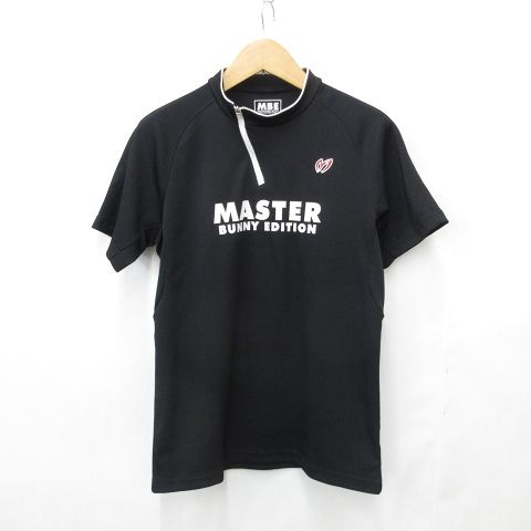 マスターバニーエディション　ゴルフウェア　ハーフジップ　半袖シャツ　ブラック　5 マスターバニー MASTER BUNNY EDITION エディション ゴルフ
