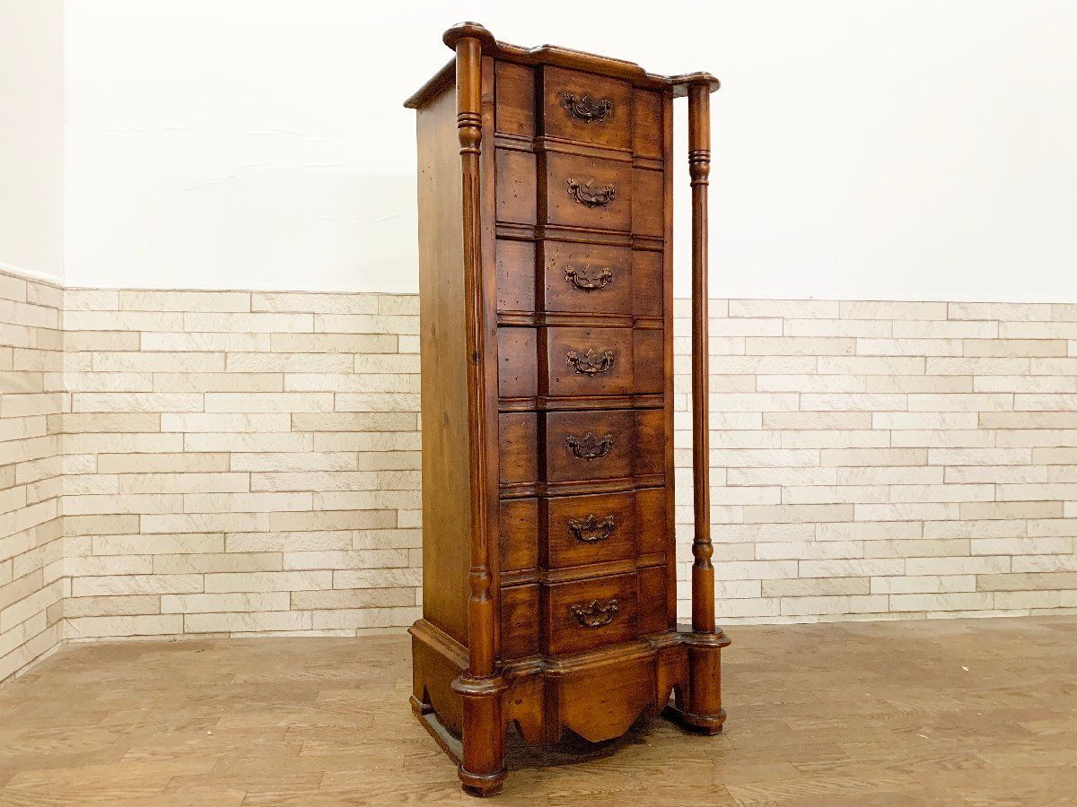 イタリア製 アンティーク ドレッサー 大型卓上鏡 花柄 クラシック調 鏡