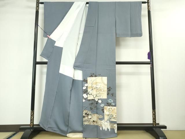 平和屋着物□豪華黒留袖 松皮菱法鳳凰吉祥花文 金彩