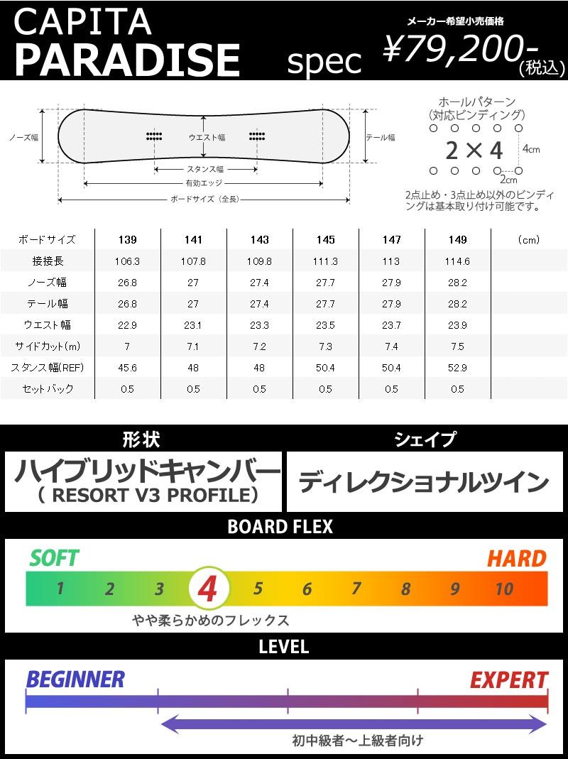 23-24 CAPITA キャピタ PARADISE パラダイス レディース スノーボード パーク 板 2025 型落ち WWW_OLIVIERBERNSTEIN_COM