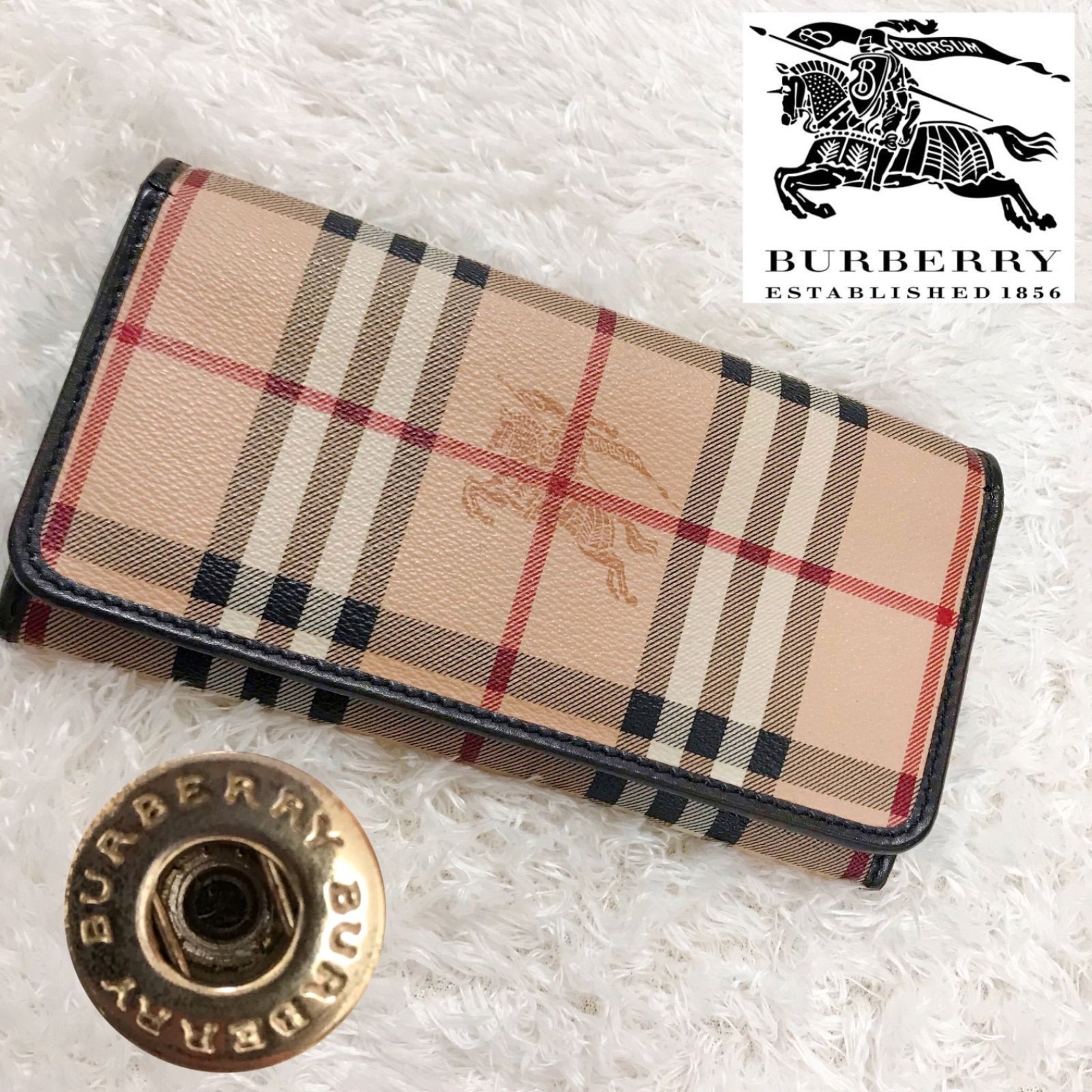 特価】バーバリー BURBERRY 長財布 ホースロゴ ノバチェック