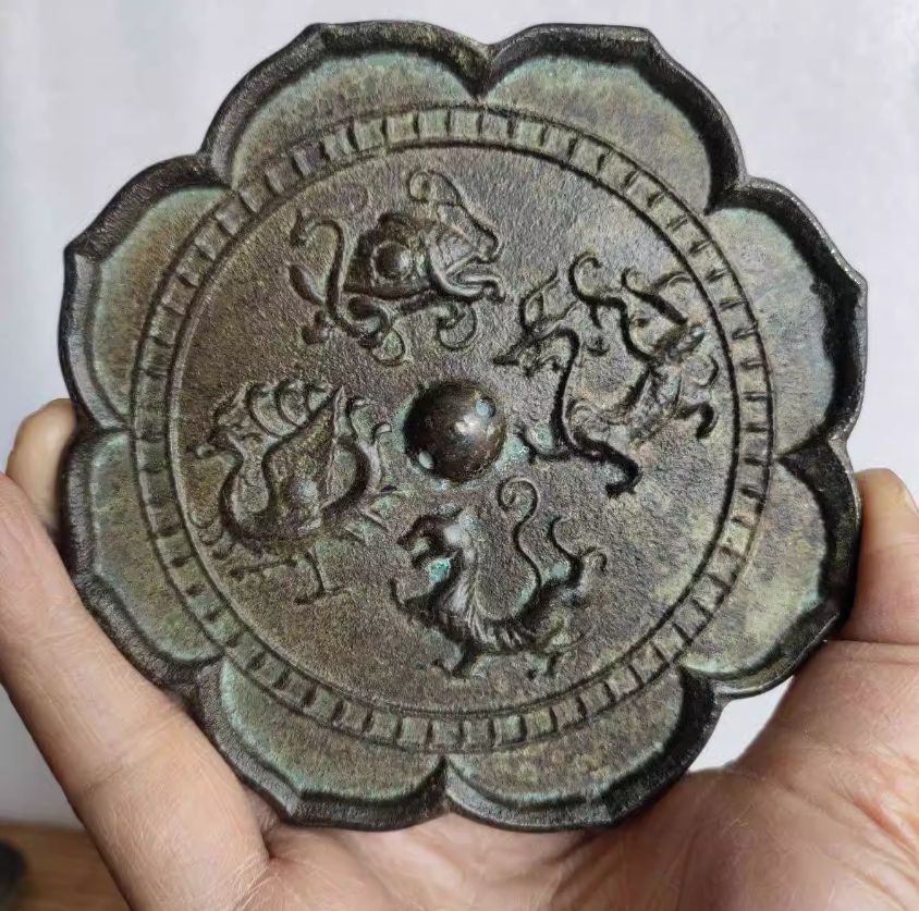 銅器 銅鏡 四大神獣葵花銅鏡 装飾品工芸品 美術品 置物