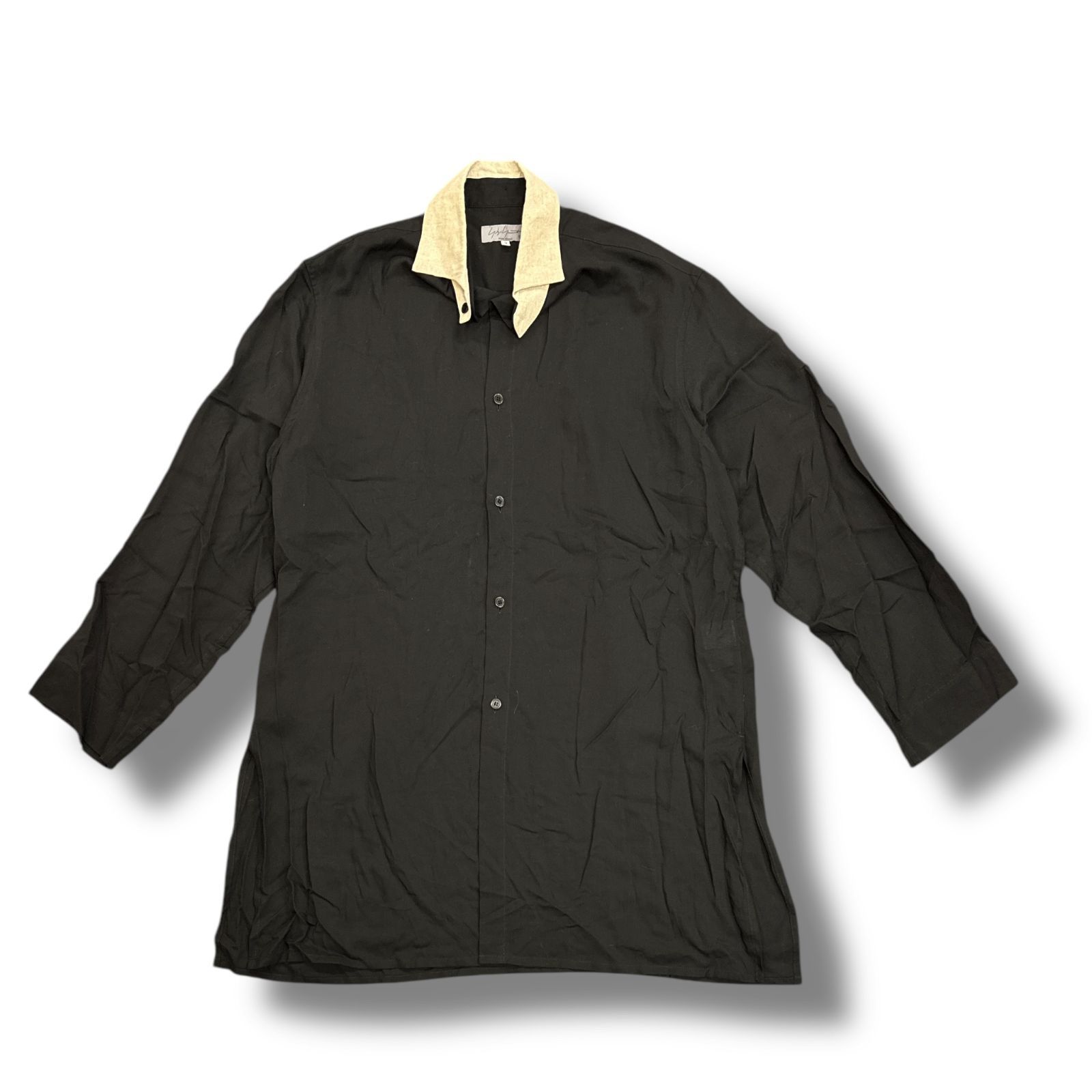 Yohji Yamamoto POUR HOMME N-スペアカラー付きシャツ バンドカラー 