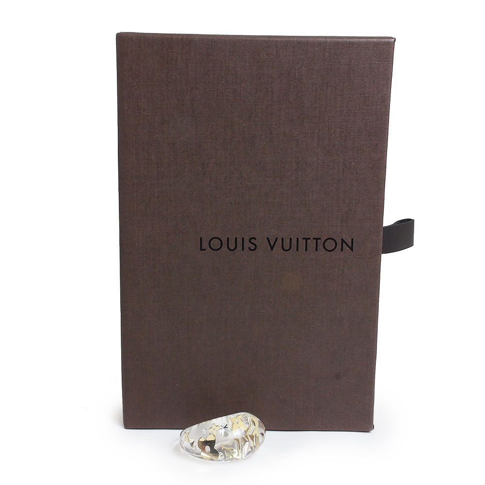 ルイ ヴィトン バーグ アンクルージョン リング 指輪 #S 10号 レジン スワロフスキー クリア ゴールド M65863 箱付 LOUIS  VUITTON（未使用保管品） - メルカリ