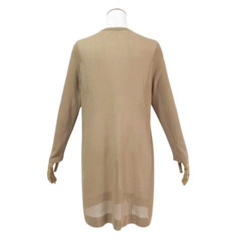 セニノン 美品 ロング ニット カーディガン 茶 ベージュ系 M～L