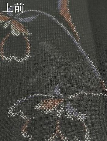 平和屋着物○上質な小紋 紬地 花唐草文 鹿 正絹 逸品 AAAZ0338zg