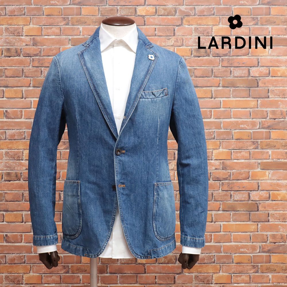 春夏/LARDINI/48サイズ/デニム ジャケット EIJUSTIN-M EI54256 イタリア製 ウォッシュ アンコン ラルディーニ 新品/青/ブルー/kd103/