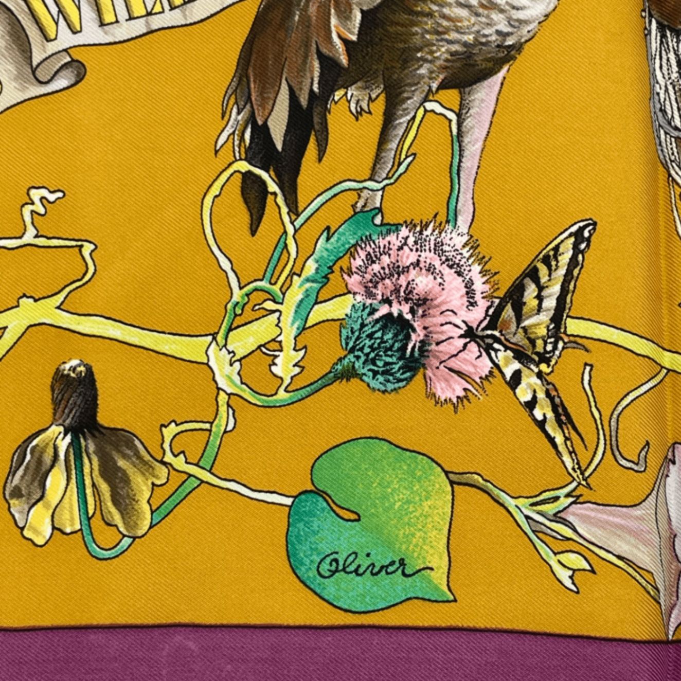 美品 HERMES エルメス スカーフ カレ90 シルク FAUNE ET FLORE DU