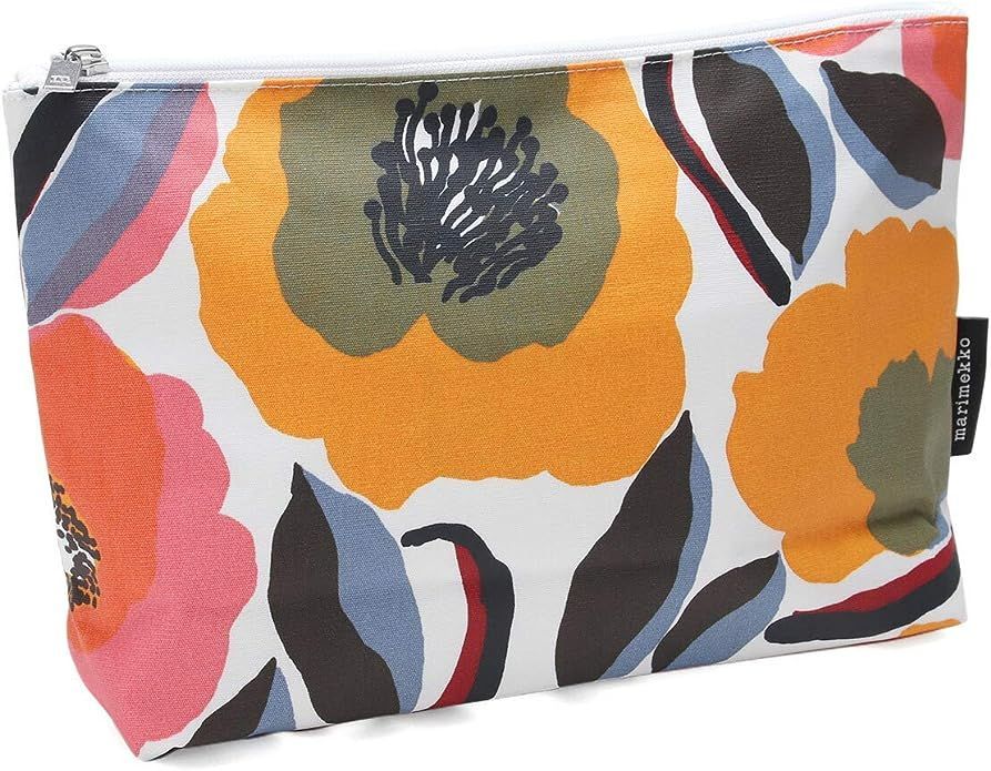 マリメッコ] ロサリウム ポーチ RELLE ホワイト/レッド/イエロー