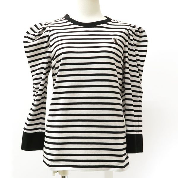 BORDRES at BALCONY◆長袖カットソー/36/コットン/WHT/ストライプ/BD2121-2B-11 BORDRES at BALCONY(ボーダーズアットバルコニー) / 長袖