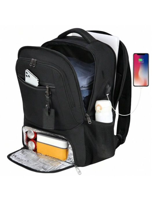 バッグ レディース バックパック 断熱ランチバックパック 男性および女性向けの飛行承認旅行バックパック 17.3インチ防水ラップトップバックパック 充電ポート付き 学校用断熱バックパック 防犯バックパック