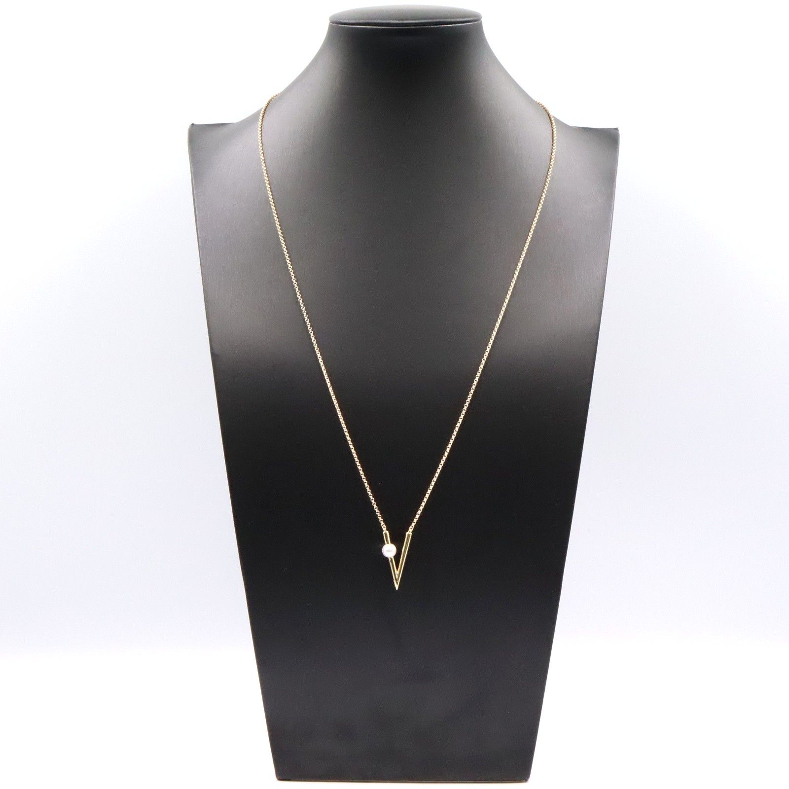 未使用品⭐︎ミキモト Vコードネックレス　18Kイエローゴールド ミキモト MIKIMOTO ネックレス Vコード パール ネックレス 首回り68cm