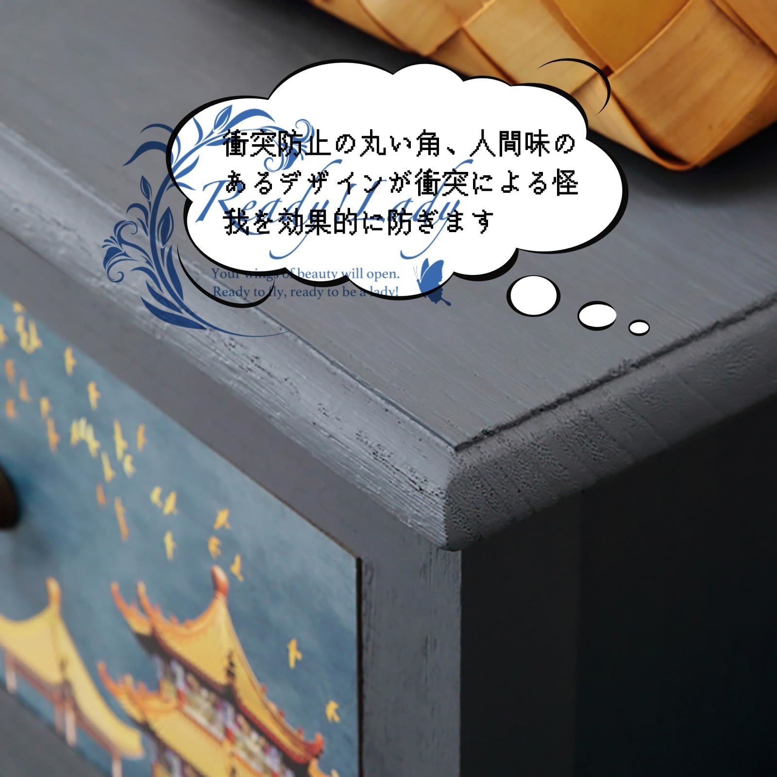 リビング収納 引き出し収納 幅60×奥行30×高さ102cm デスク収納 アンティーク調 引き出し 木製 卓上収納ケース オフィス収納 机上収納 雑貨収納 キャビネット サイドボード チェスト リビングボード 60 30 102cm MARWIL-DEMENAGEMENTS_CH