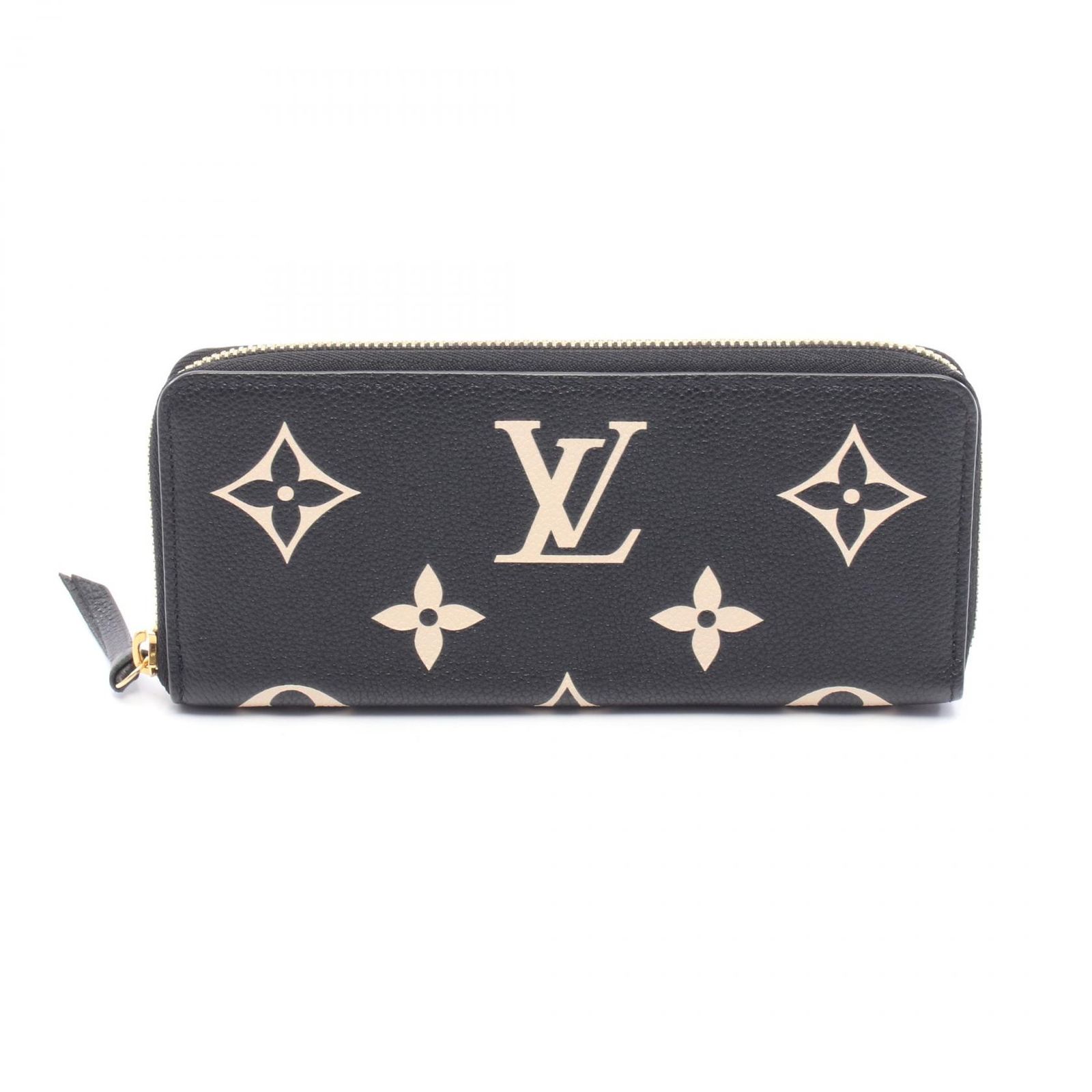 ルイ ヴィトン LOUIS VUITTON ラウンド長財布 ポルトフォイユ クレマンス M82338 ブラック|ベージュ レザー ポルトフォイユ クレマンス レディース Used A