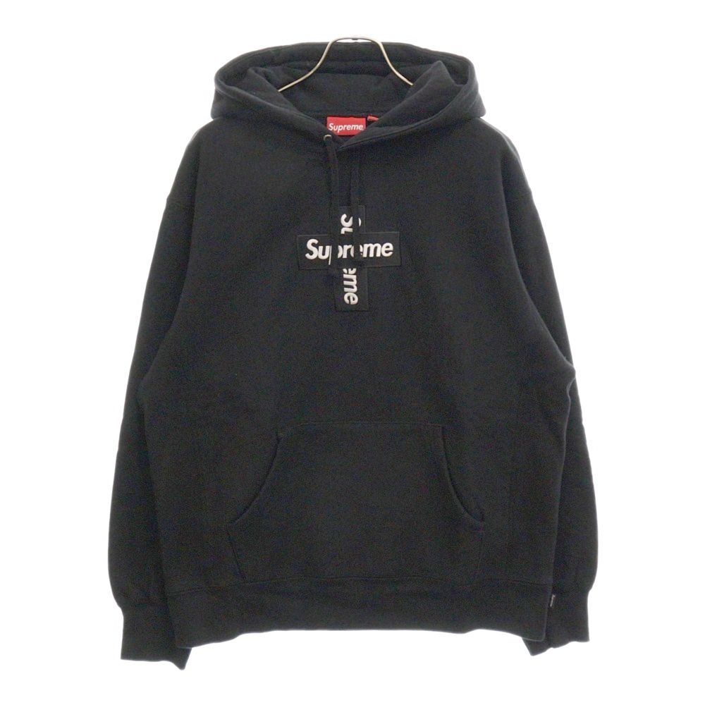 SUPREME (シュプリーム) 20AW Cross Box Logo Tee クロスボックスロゴフーディ プルオーバースウェットパーカーブラック