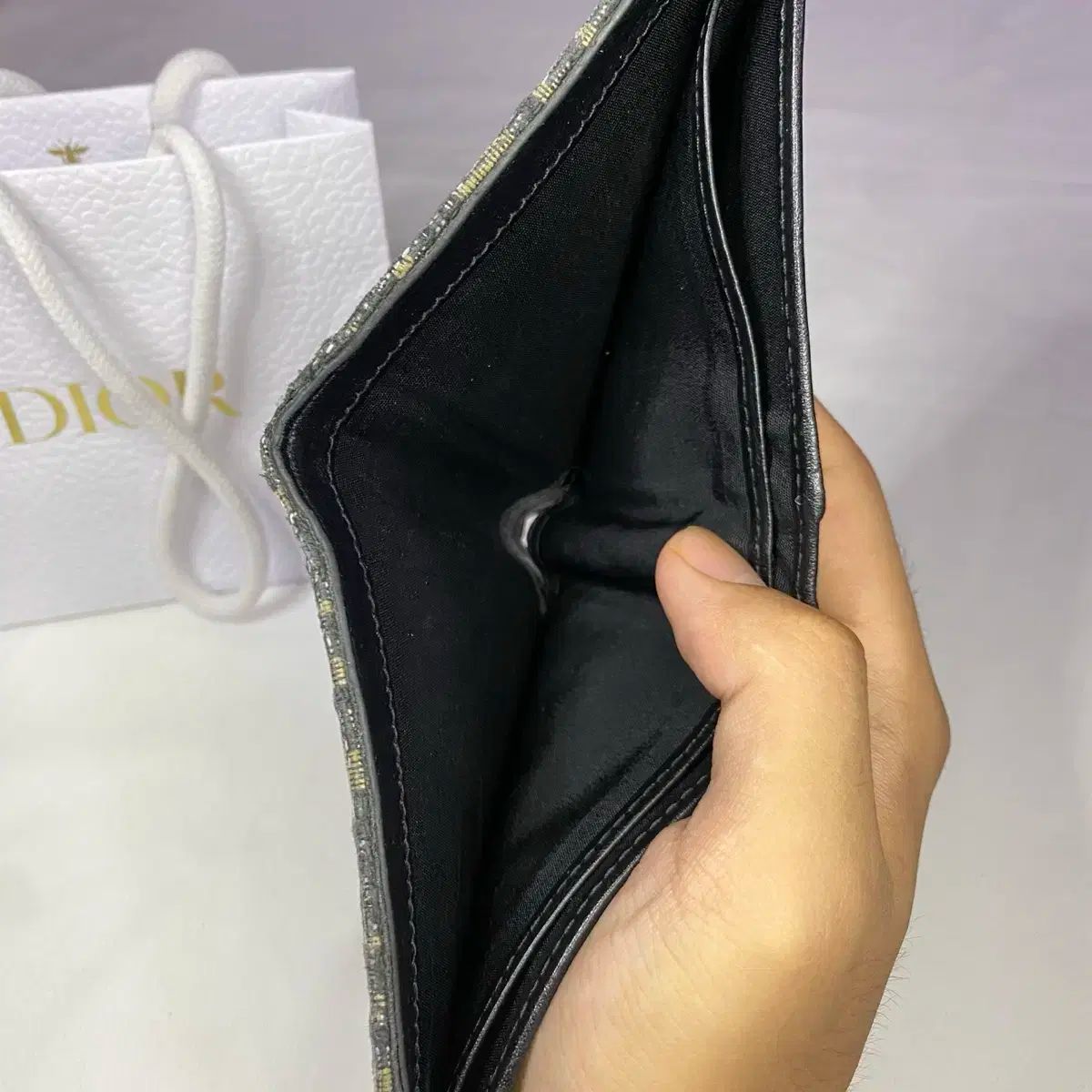 Dior 二つ折り財布 ディオール オブリーク ジャカード ジャカード Dior DIOR OBLIQUE(ディオール ディオールオブリーク